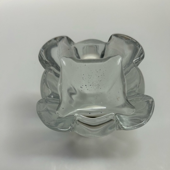 Art Deco Style 6” Tall Glass Perfume Bottle, Heavy Solid Glass, Ball Stopper - Picture 5 of 8